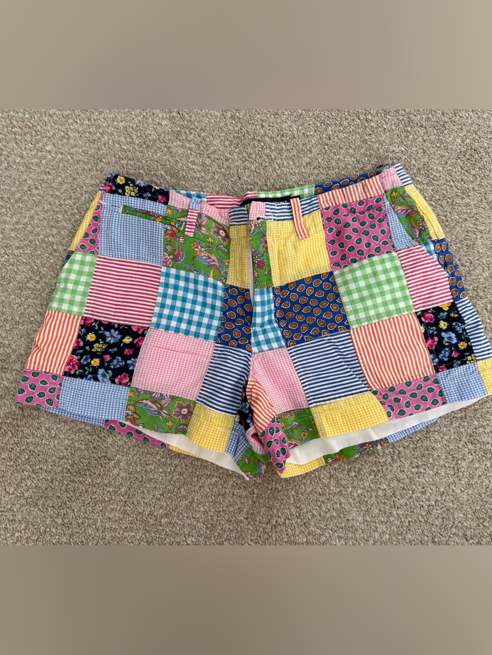 Ralph Lauren Sport Patchwork Multicolor Cotton Shorts size 2